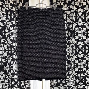 J. Crew Textured Black and Gray Pencil Skirt